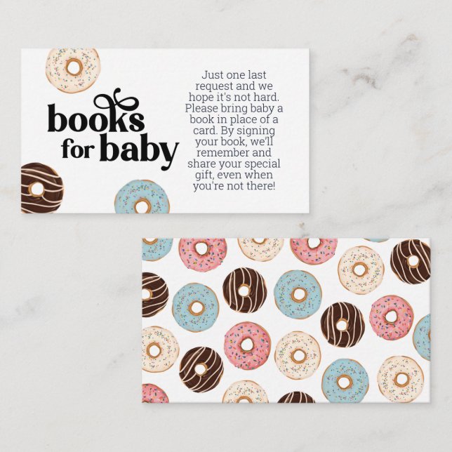 Donut Books for Baby Enclosure Card (Front/Back)