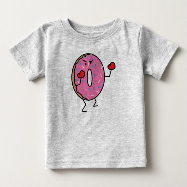 Donut Boxer Fighter dessert fried dough sugar Baby T-Shirt (Front)