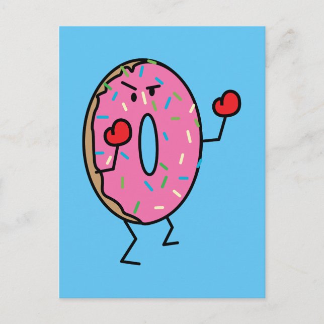 Donut Boxer Fighter dessert fried dough sugar Postcard (Front)