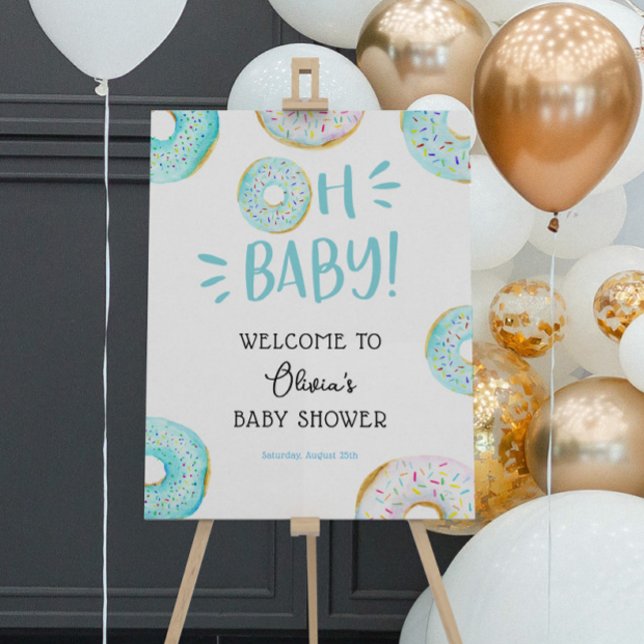Donut Boy Blue Baby Shower Welcome Foam Board (Creator Uploaded)