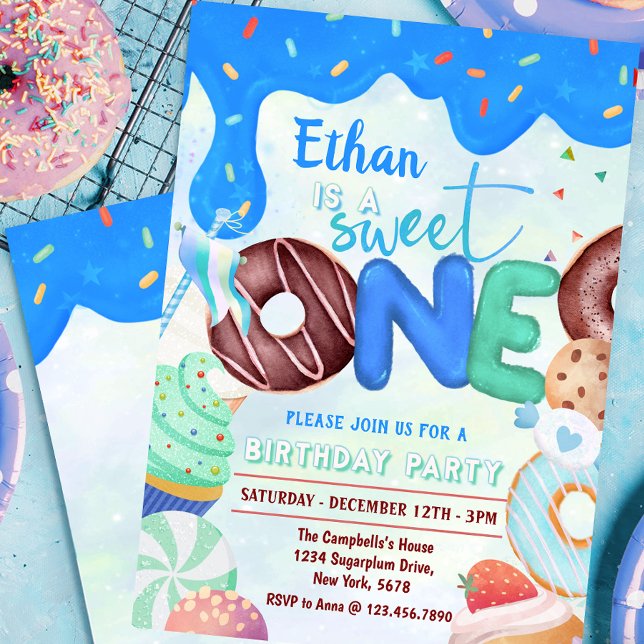 Donut boy Sweet One Invitation (Creator Uploaded)