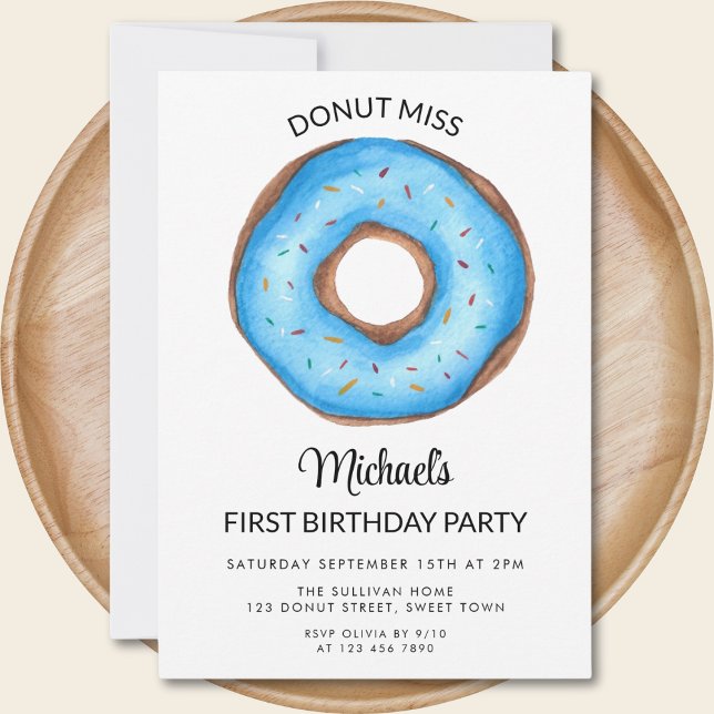 Donut Boy's First Birthday Party Invitation (Creator Uploaded)