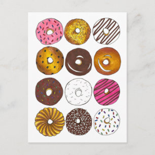 Donut Breakfast Brunch Birthday Party Invitation Postcard