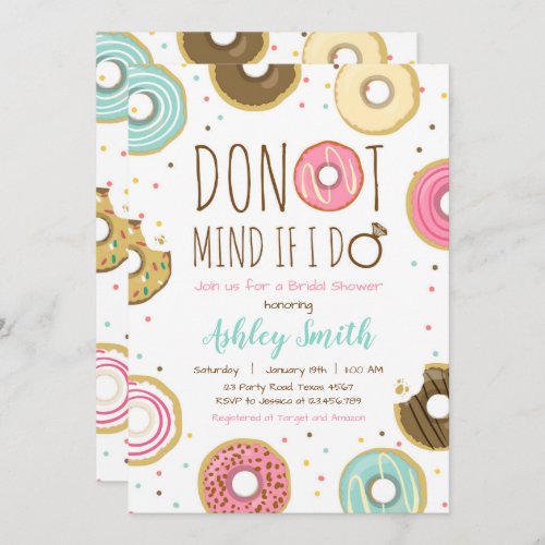Donut Bridal Shower Invitation Mind If I Do