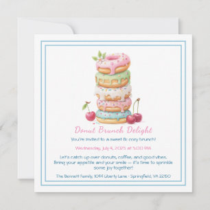 Donut Brunch Invitation Colorful Pastry Gathering