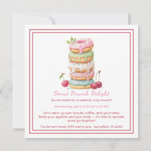Donut Brunch Invitation Colorful Pastry Gathering