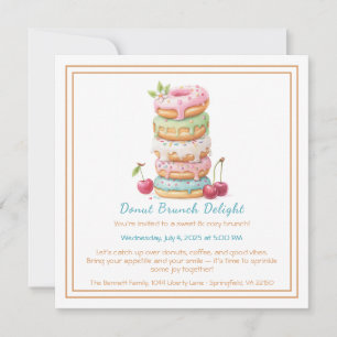 Donut Brunch Invitation Colorful Pastry Gathering