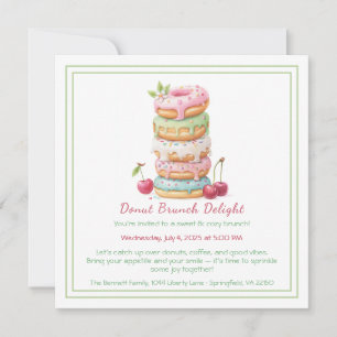 Donut Brunch Invitation Colorful Pastry Gathering