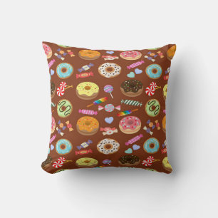 donut & candy throw pillow