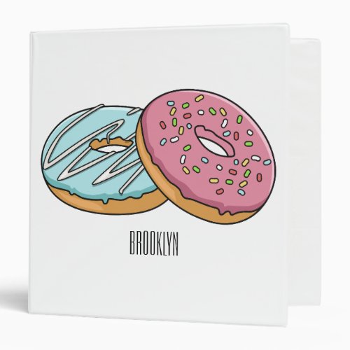 Donut cartoon illustration  3 ring binder