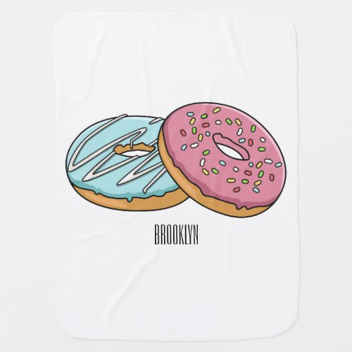 Donut cartoon illustration baby blanket