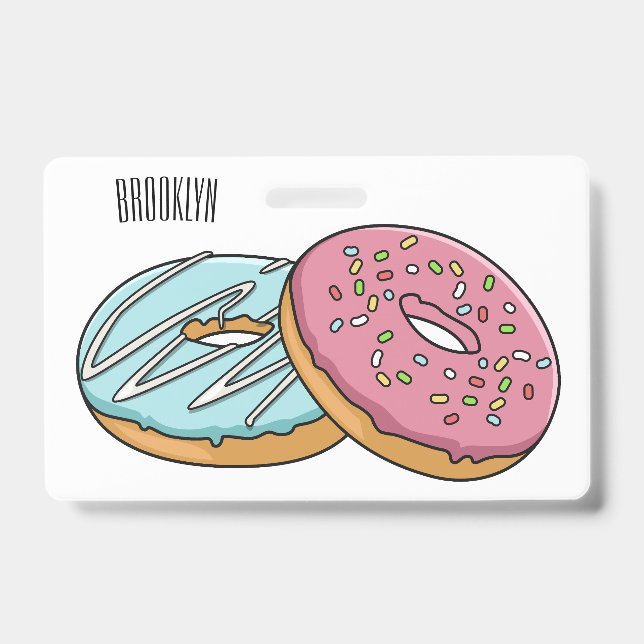 Donut cartoon illustration badge (Front)