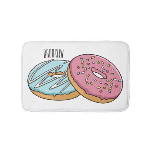 Donut cartoon illustration  bath mat