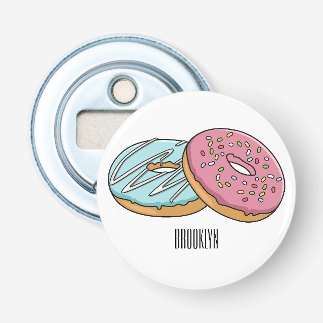 Donut cartoon illustration  bottle opener (Front)