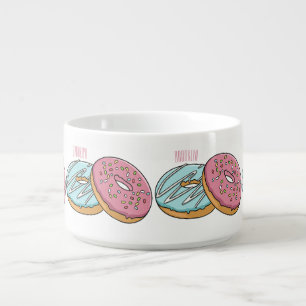 Donut cartoon illustration bowl