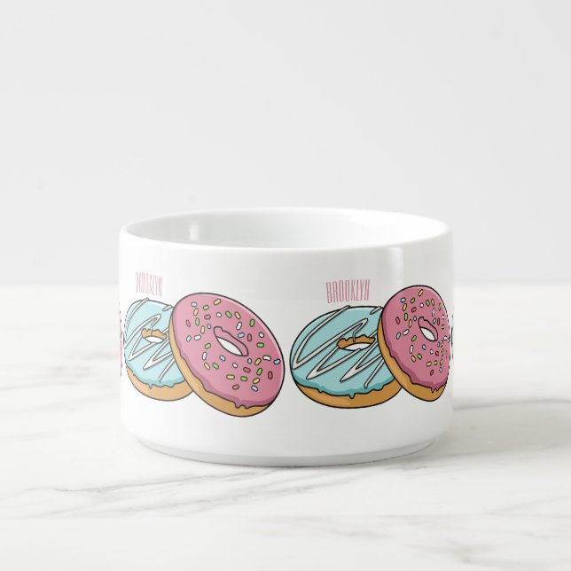 Donut cartoon illustration bowl (Center)