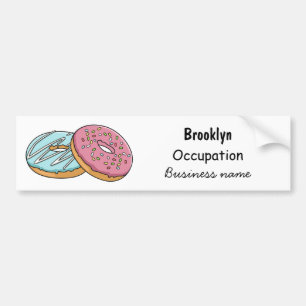Donut cartoon illustration bumper sticker