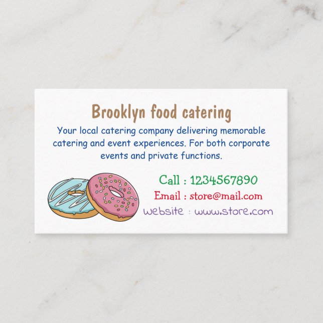 Donut cartoon illustration business card (Front)