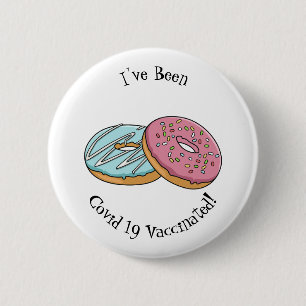 Donut cartoon illustration button