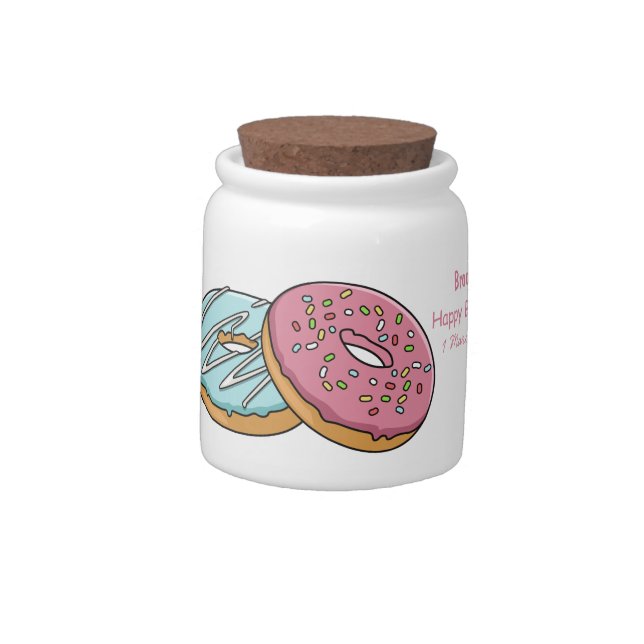 Donut cartoon illustration candy jar (Left)