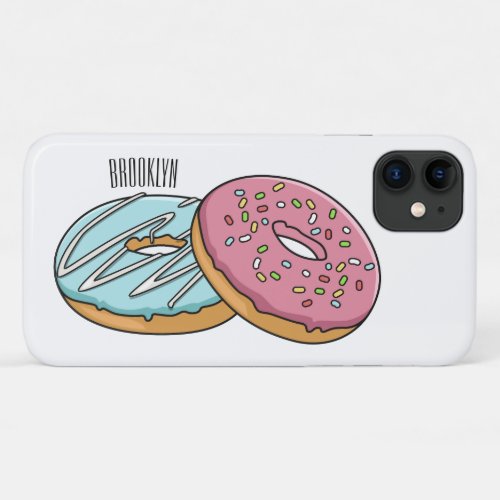 Donut cartoon illustration  iPhone 11 case