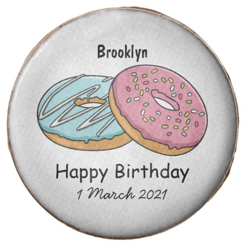 Donut cartoon illustration chocolate covered oreo