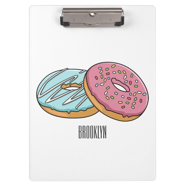 Donut cartoon illustration  clipboard (Front)