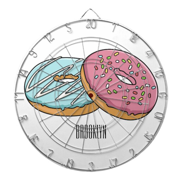 Donut cartoon illustration dart board (Front)