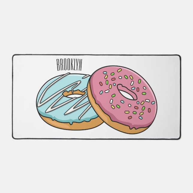 Donut cartoon illustration desk mat (Front)