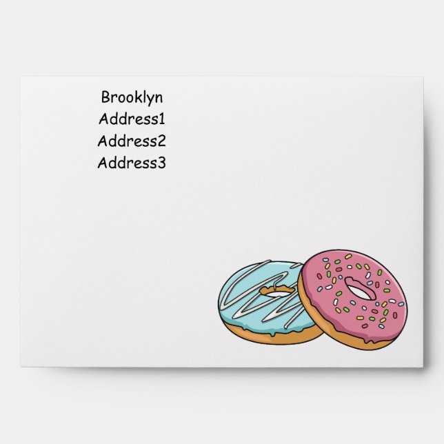 Donut cartoon illustration envelope (Front)
