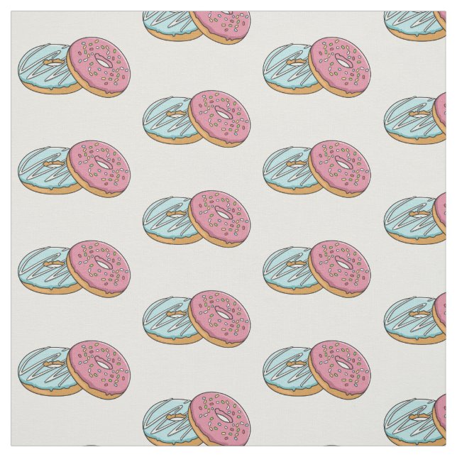 Donut cartoon illustration fabric (Swatch)