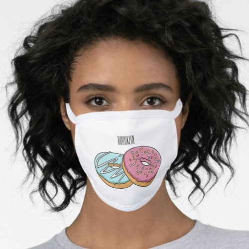 Donut cartoon illustration face mask