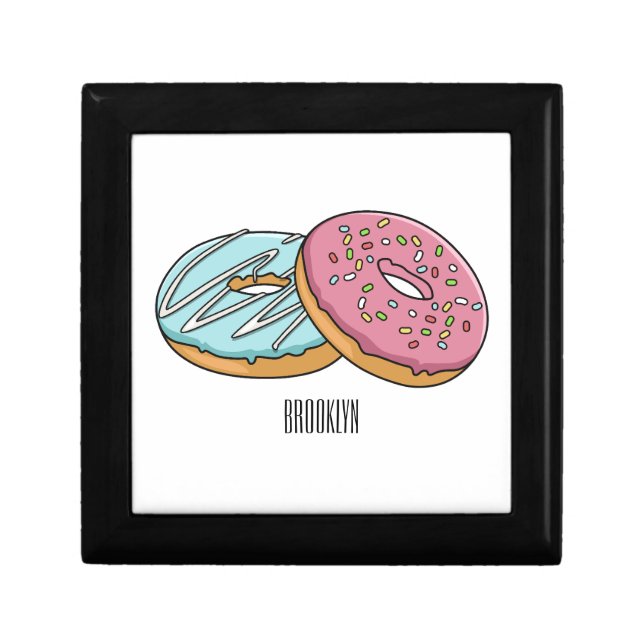 Donut cartoon illustration  gift box (Front)