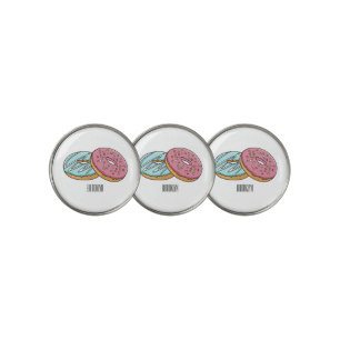 Donut cartoon illustration golf ball marker