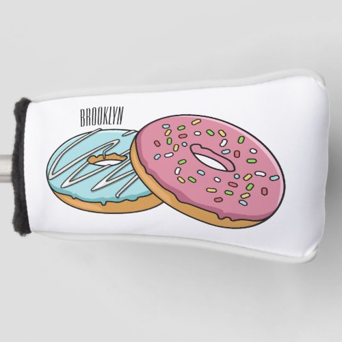 Donut cartoon illustration  golf head cover