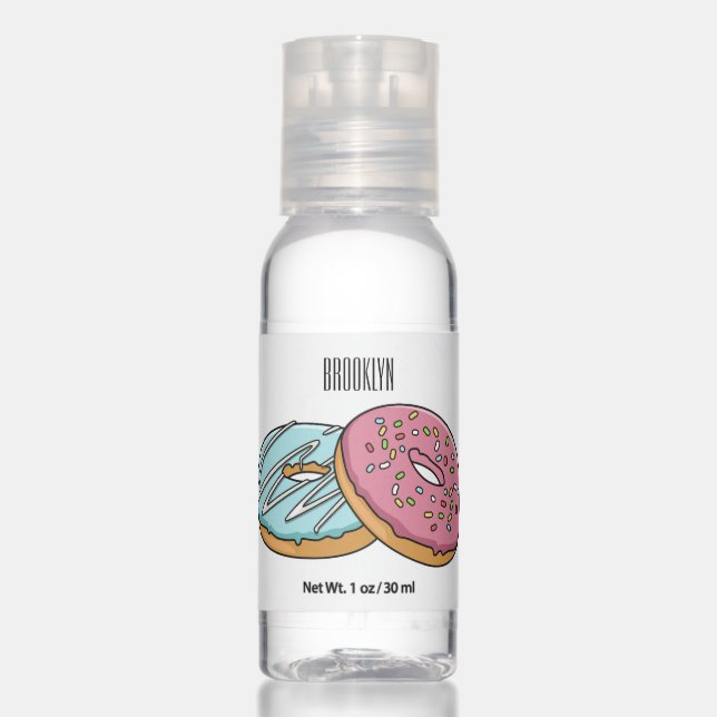 Donut cartoon illustration hand sanitizer (Front)