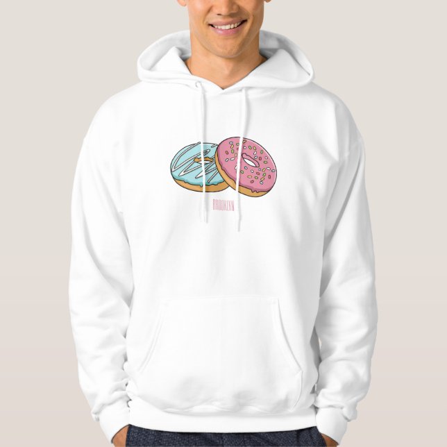 Donut cartoon illustration hoodie (Front)