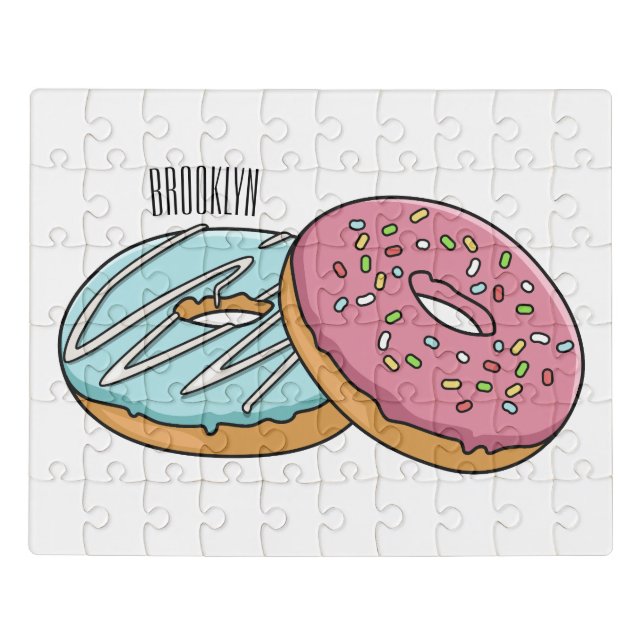 Donut cartoon illustration jigsaw puzzle (Puzzle Horizontal)