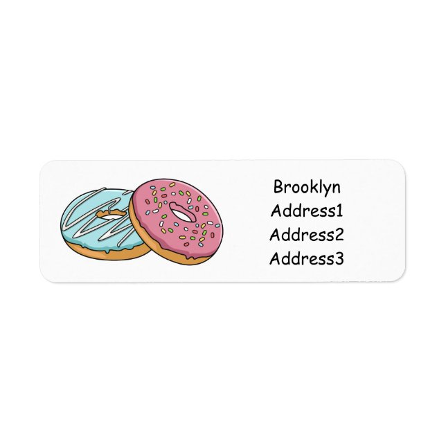 Donut cartoon illustration label (Front)