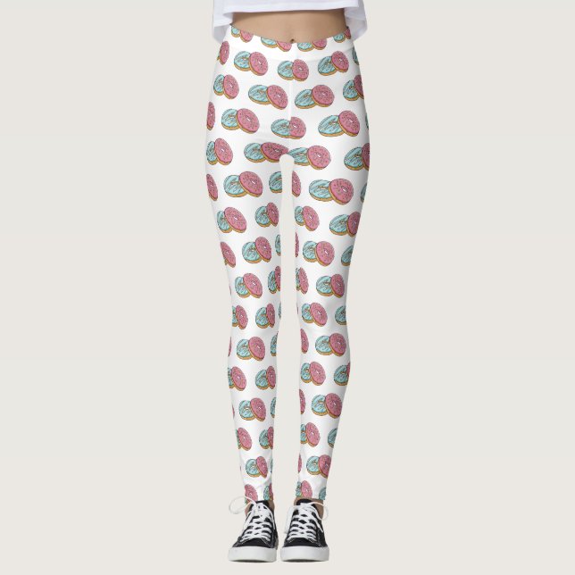 Donut cartoon illustration leggings (Front)