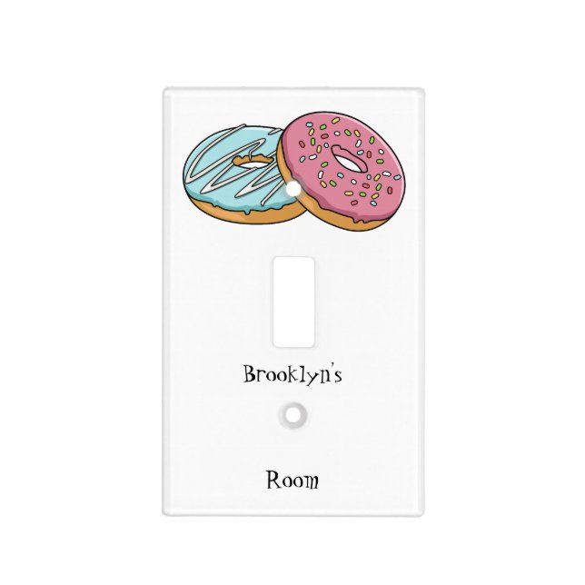 Donut cartoon illustration light switch cover (Front)