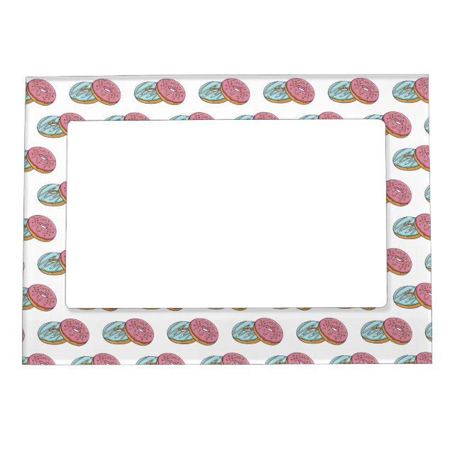 Donut cartoon illustration magnetic frame (Front)