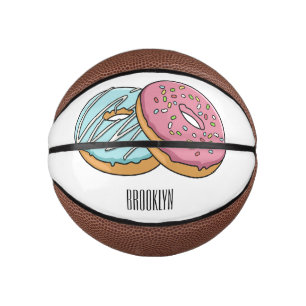 Donut cartoon illustration mini basketball