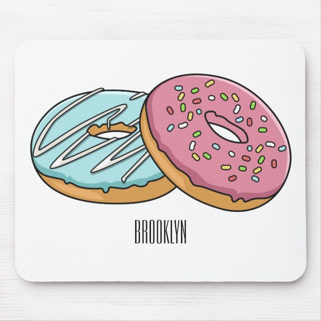 Donut cartoon illustration  mouse pad (Front)