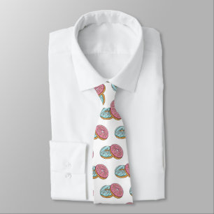 Donut cartoon illustration neck tie