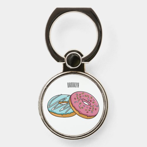 Donut cartoon illustration phone ring stand