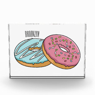 Donut cartoon illustration photo block