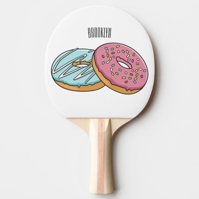 Donut cartoon illustration ping pong paddle (Front)