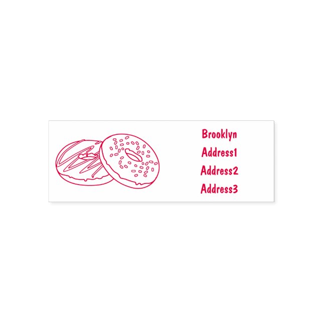 Donut cartoon illustration self-inking stamp (Design)