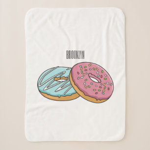 Donut cartoon illustration sherpa blanket